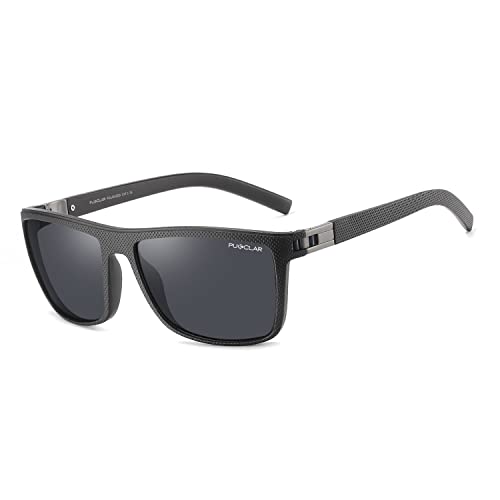 PUKCLAR Polarisierte Sonnenbrille Herren TR90 Rahmen Leichte UV400 Schutz Quadrat Sonnenbrille von PUKCLAR