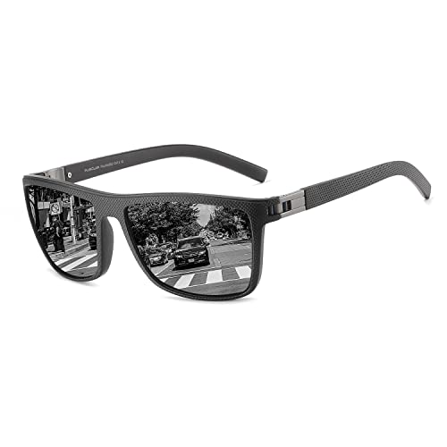 PUKCLAR Polarisierte Sonnenbrille Herren TR90 Rahmen Leichte UV400 Schutz Quadrat Sonnenbrille von PUKCLAR