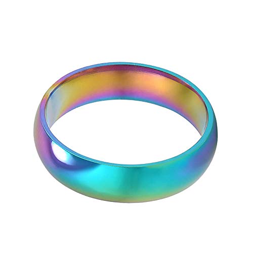 PULABO Ring Ring Regenbogen Farbe Edelstahl Mode Damen Accessoires Schmuck Geschenk Nr. 19 Robust und kostengünstig Gute Qualität, Sicherheit von PULABO