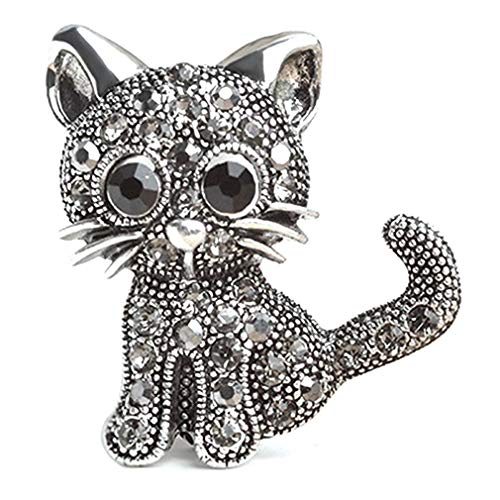 PULABO dauerhaft Damen Tier Brosche süße Katze Strass Katze Brosche Modeschmuck kostengünstig und langlebig von PULABO