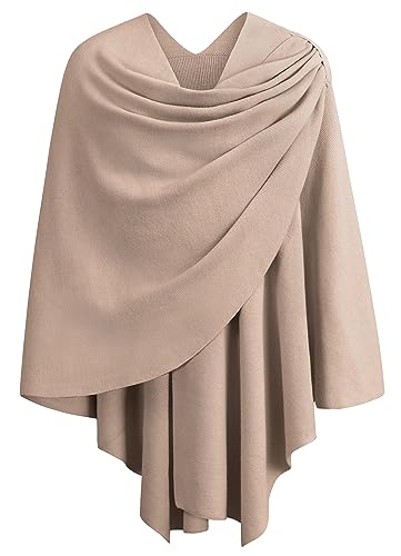 PULI Damen Poncho Schal Cashmere Feeling Strick Cape Cardigan Für Frauen Geschenk Für Mutter von PULI