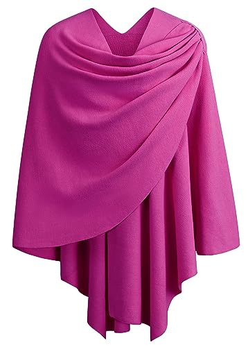 PULI Damen Poncho Schal Cashmere Feeling Strick Cape Cardigan Für Frauen Geschenk Für Mutter von PULI