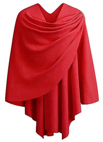 PULI Damen Poncho Schal Cashmere Feeling Strick Cape Cardigan Für Frauen Geschenk Für Mutter von PULI