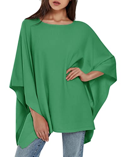 PULI Damen Pullover Poncho Elegant Viskose Strick Locker sitzend Poncho Schal von PULI