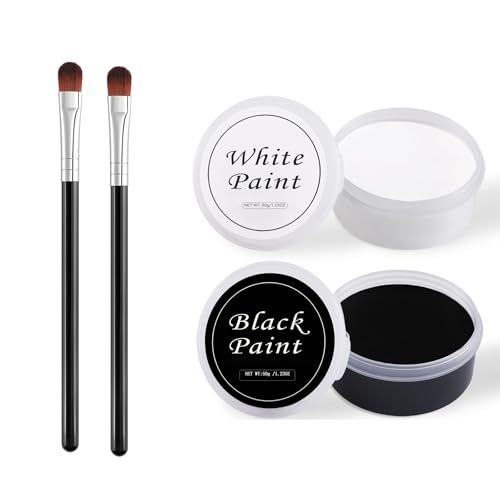 Halloween Gesicht Schminke Schwarz Weiß,Halloween Spezialeffekt Make Up Set,Bodypainting Farben Für Theaterschminke, Halloween,Kinderschminke Karnevals Make up Set Halloween Gesicht Schminke Schwarz Weiß,Halloween Spezialeffekt Make Up Set,Bodypainting Farben Für Theaterschminke, Halloween,Kinderschminke Karnevals Make up Set von PULIJAZ