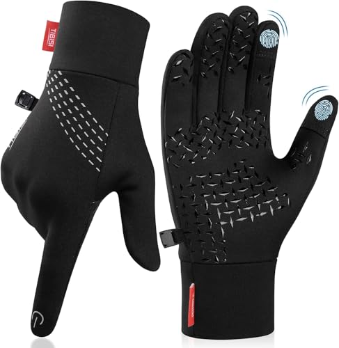 PULIOU Handschuhe Herren Damen Winter Warme Fahrradhandschuhe Winterhandschuhe Fahrrad Handschuhe Sporthandschuhe Laufhandschuhe Touchscreen Winddichte rutschfest Elastisch von PULIOU