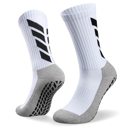 PULIOU Herren-Fußballsocken 39-46,Sportsocken Fußball Anti Rutsch Grip Fußball Socken Rutschfeste Sport-Griffsocken für Fussball Basketball,Laufen(1 Paare) von PULIOU