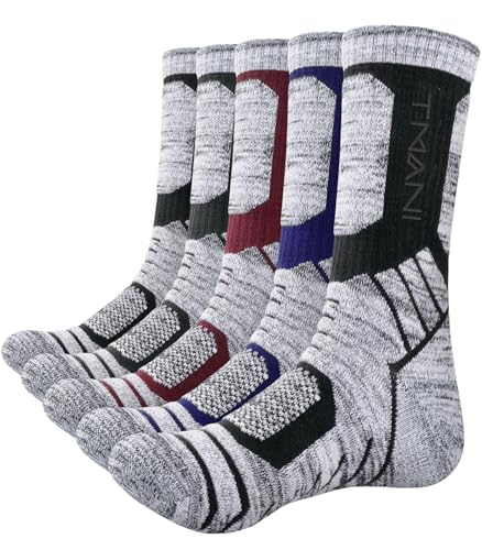 PULIOU Wandersocken Herren Damen Thermosocken Trekkingsocken Dicke Wintersocken Atmungsaktive Gepolstert Sportsocken Antiblasen Arbeitssocken 39-42 43-46 von PULIOU