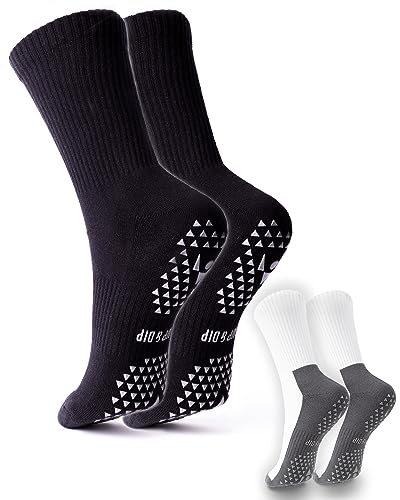 Anti-Rutsch Sportsocken, Grip Socken gegen Wegrutschen auf glatten Böden, Stoppersocken gegen Verrutschen in Schuhen, Rutschfeste Noppen-Socken für Fußball, Fitness, Calisthenics, Pilates, Yoga (L) von PULLUP & DIP