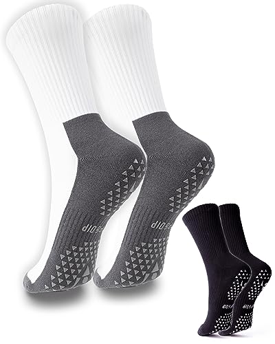 1Paar Anti-Rutsch Sportsocken, Grip Socken gegen Wegrutschen auf glatten Böden, Stoppersocken gegen Verrutschen in Schuhen, Rutschfeste Noppen-Socken für Fitness, Calisthenics, Pilates, Yoga von PULLUP & DIP