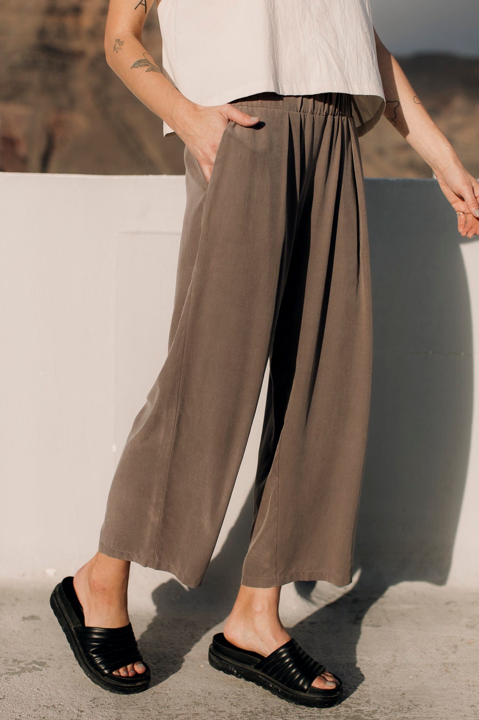 Graphite Modal Rayon Hosenrock Weite Bein Baggy Hose Joy Graphite Modal Rayon Hosenrock Weite Bein Baggy Hose Joy von PULPAdesign