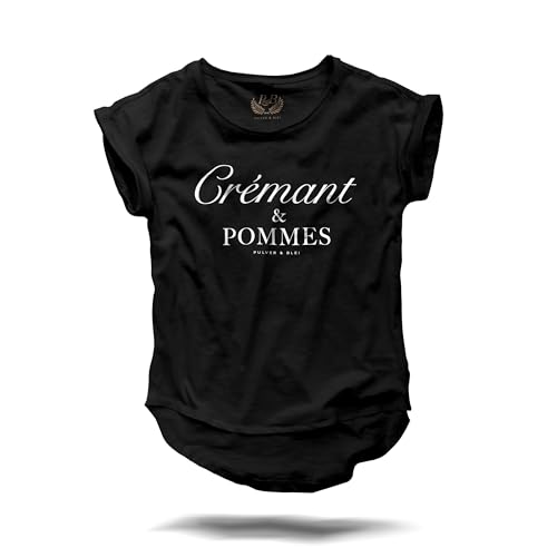 Crémant & Pommes - Fashion T-Shirt schwarz XL von PULVER & BLEI