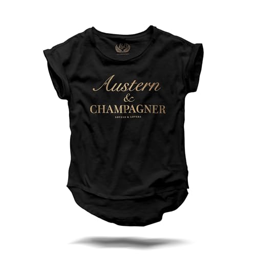 PULVER & BLEI Austern & Champagner - Fashionshirt Schwarz M von PULVER & BLEI