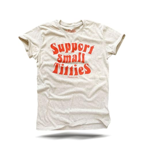 Support Small Titties - Beige Heather T-Shirt 2XL Support Small Titties - Beige Heather T-Shirt 2XL von PULVER & BLEI