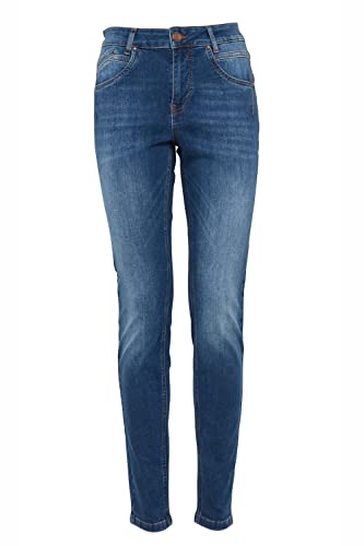 PULZ JEANS PZEMMA Damen Jeans Denim Hose Highwaist 5-Pocket Skinny Fit mit Stretch, Größe:28/32, Farbe:Medium Blue Denim (5001901) von PULZ JEANS