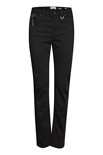 Pulz Jeans PZEMMA Damen Jeans Denim Hose Straight Leg Regular Waist 5-Pocket mit Stretch, Größe:31/32, Farbe:Black Denim (200004) von Pulz Jeans