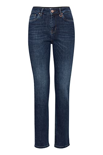 Pulz Jeans PZLIVA Damen Jeans Denim Hose Straight Leg Regular Waist 5-Pocket Skinny Fit, Größe:29/32, Farbe:Dark Blue Denim (200002) von Pulz Jeans