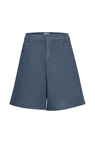PULZ JEANS PZROSITA City Shorts Damen Chino Shorts Bermuda Kurze Hose mit Gürtelschlaufen Regular-Fit, Größe:36, Farbe:Vintage Indigo (193929) von PULZ JEANS