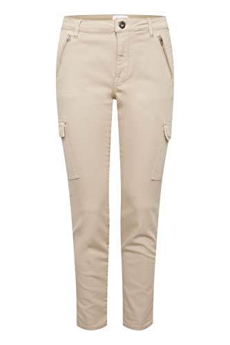 Pulz Jeans PZROSITA HW Pocket PA - 50207391 Damen Cargohose Hose, Größe:44, Farbe:White Pepper (151307) von Pulz Jeans