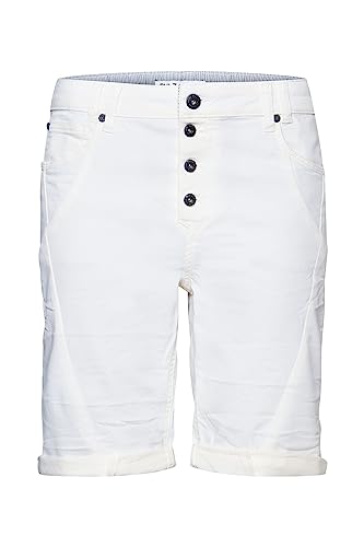 Pulz Jeans PZROSITA HW Shorts Damen Kurze Jeanshose Colored Denim mit Stretch 5-Poket-Style mit Knopfleiste Slim Fit, Größe:36, Farbe:Blanc de Blanc (114800) von Pulz Jeans