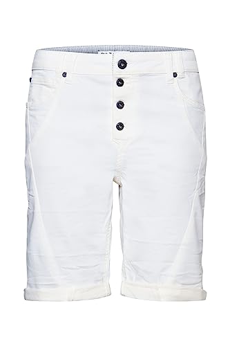 Pulz Jeans PZROSITA HW Shorts Damen Kurze Jeanshose Colored Denim mit Stretch 5-Poket-Style mit Knopfleiste Slim Fit, Größe:40, Farbe:Blanc de Blanc (114800) von Pulz Jeans