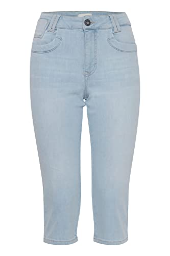 Pulz Jeans PZTENNA HW Capri Damen Jeans Kurze Colored Denim mit Stretch 5-Poket-Style Slim Fit, Größe:27, Farbe:Light Blue Denim (200008) von Pulz Jeans