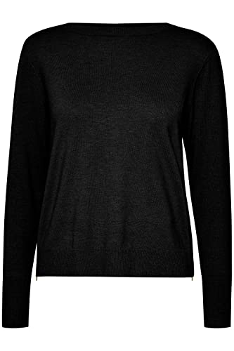 PULZ PZSARA Damen Strickpullover Feinstrick Pullover, Größe:M, Farbe:Black Beauty (193911) von PULZ JEANS
