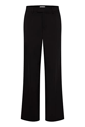 Pulz PZBINDY Damen Hose Stoffhose mit Stretch Wide Leg Regular Fit, Größe:42, Farbe:Black Beauty (193911) von Pulz Jeans