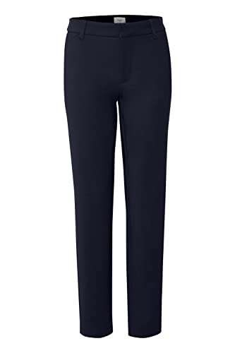 Pulz PZBINDY Damen Hose Stoffhose Baumwolle mit Stretch Eingrifftaschen Gürtelschlaufen Baumwollmischung Slim fit, Größe:38, Farbe:Dark Sapphire (194020) von PULZ JEANS