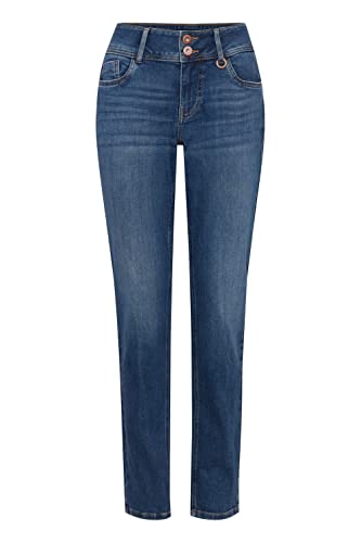 Pulz Jeans PZSUZY Damen Jeans Denim Hose Skinny Leg Regular Waist 5-Poket-Style mit Stretch Curved Fit, Größe:33/32, Farbe:Medium Blue Denim (200005) von Pulz Jeans