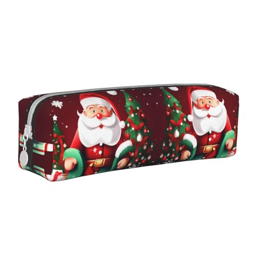 Federmäppchen aus Leder, mit Reißverschluss, dreidimensionales Federmäppchen mit großem Fassungsvermögen, langlebig, praktisch, tragbar, Violett, Weihnachtsmann-Geschenk, Einheitsgröße von PULaif