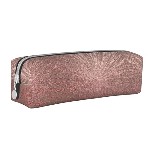 Federmäppchen aus Leder mit Blumen und Blättern, dreidimensionales Federmäppchen mit großem Fassungsvermögen, langlebig, praktisch, tragbar, Roségold, Einheitsgröße von PULaif