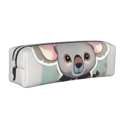 Federmäppchen aus Leder mit Reißverschluss, dreidimensionales Federmäppchen mit großem Fassungsvermögen, langlebig, praktisch, tragbar, Hübsches Koala, Einheitsgröße von PULaif