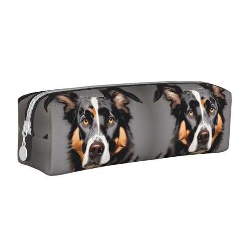 Federmäppchen aus Leder mit Reißverschluss, dreidimensionales Federmäppchen mit großem Fassungsvermögen, langlebig, praktisch und tragbar, Hunderasse, Einheitsgröße von PULaif