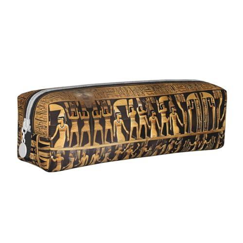 Federmäppchen mit Farbverlauf, Pailletten, glitzernd, Leder, mit Reißverschluss, dreidimensionales Federmäppchen mit großem Fassungsvermögen, langlebig, praktisch, tragbar, Ägypten Hieroglyphen, Federmäppchen mit Farbverlauf, Pailletten, glitzernd, Leder, mit Reißverschluss, dreidimensionales Federmäppchen mit großem Fassungsvermögen, langlebig, praktisch, tragbar, Ägypten Hieroglyphen, von PULaif