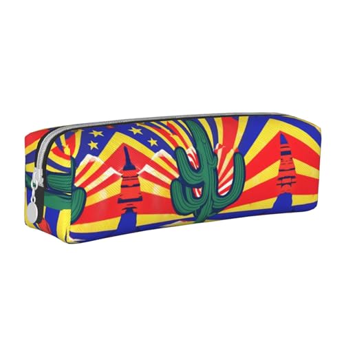 Schwarze Krähenvögel auf einem Ast, Leder-Federmäppchen mit Reißverschluss, dreidimensionales Federmäppchen mit großem Fassungsvermögen, langlebig, praktisch, tragbar, Flagge Arizona, Einheitsgröße Schwarze Krähenvögel auf einem Ast, Leder-Federmäppchen mit Reißverschluss, dreidimensionales Federmäppchen mit großem Fassungsvermögen, langlebig, praktisch, tragbar, Flagge Arizona, Einheitsgröße von PULaif