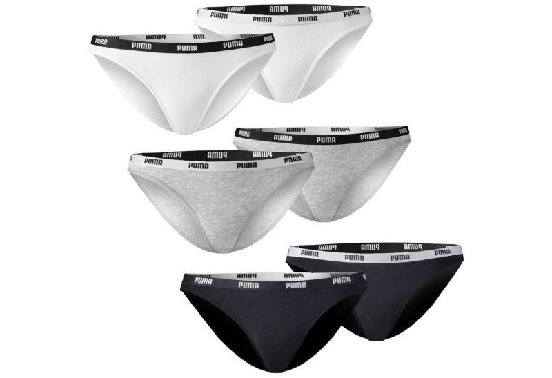 PUMA BODYWEAR Bikinislip Bikini Slip (Set, 6-St., 6er Pack) mit schmalem Logo-Webbündchen von PUMA BODYWEAR