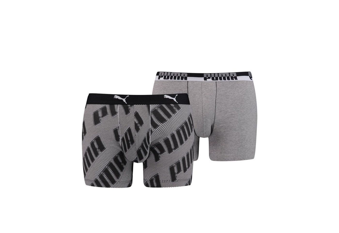 PUMA BODYWEAR Boxershorts Basic Boxer AOP Wording (2-St., Mehrpack) ohne Eingriff, Logo-Bund im 2er Pack von PUMA BODYWEAR