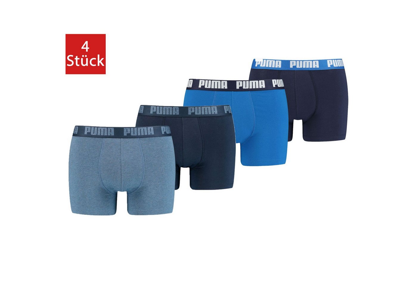 PUMA BODYWEAR Boxershorts Everyday Comfort Cotton Stretch (4-St., Mehrpack) ohne Eingriff, Logo-Bund im 4er Pack von PUMA BODYWEAR