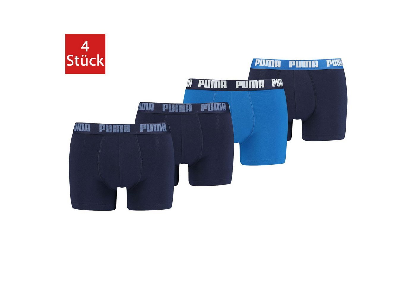 PUMA BODYWEAR Boxershorts Everyday Comfort Cotton Stretch (4-St., Mehrpack) ohne Eingriff, Logo-Bund im 4er Pack von PUMA BODYWEAR