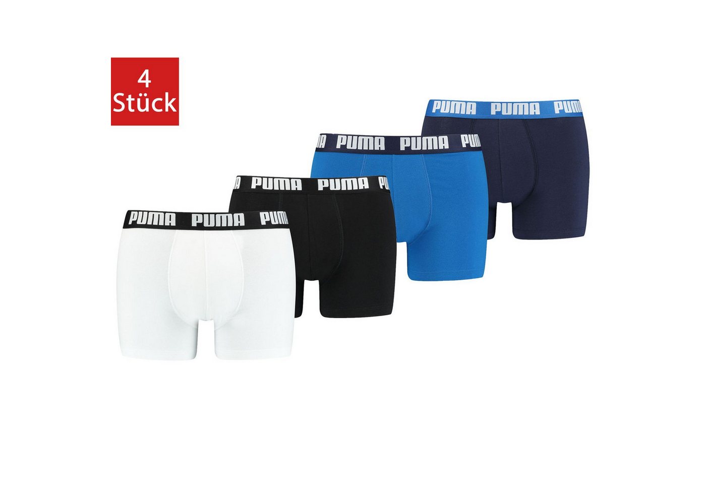 PUMA BODYWEAR Boxershorts Everyday Comfort Cotton Stretch (4-St., Mehrpack) ohne Eingriff, Logo-Bund im 4er Pack von PUMA BODYWEAR