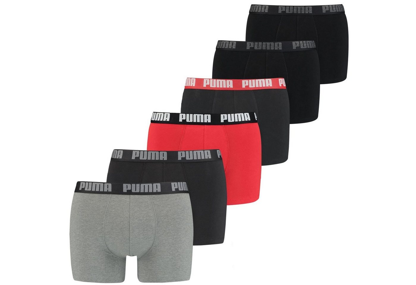 PUMA BODYWEAR Boxershorts Everyday Comfort Cotton Stretch (6-St., Mehrpack) ohne Eingriff, Logo-Bund im 6er Pack von PUMA BODYWEAR