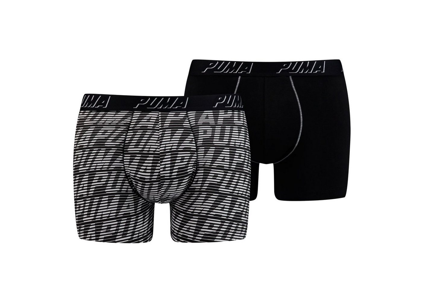 PUMA BODYWEAR Boxershorts Optical Logo AOP Boxer (2-St., Mehrpack) ohne Eingriff, Muster, Logo im 2er Pack von PUMA BODYWEAR