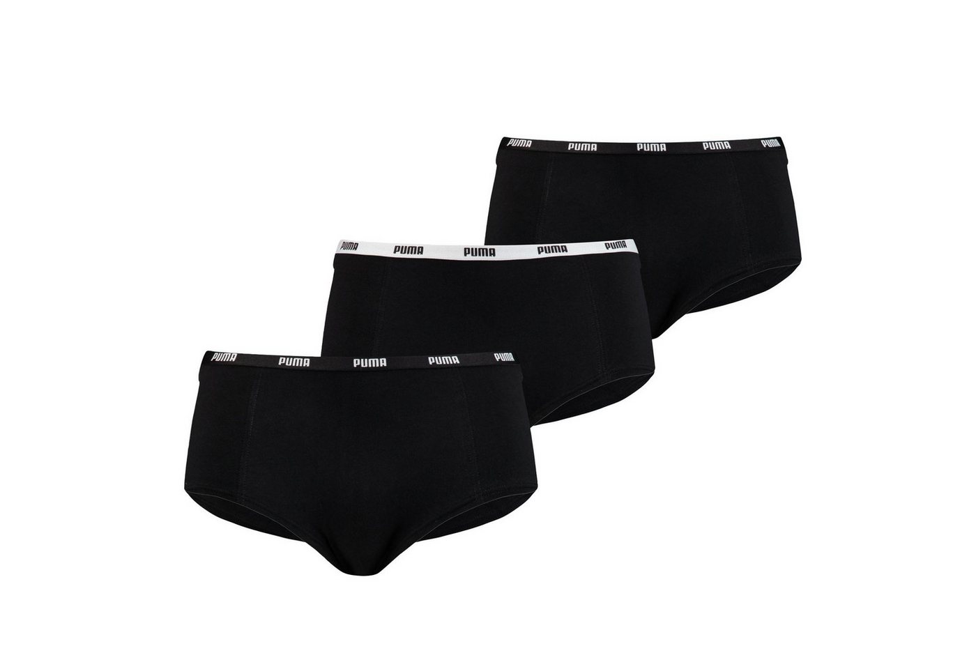 PUMA BODYWEAR Panty Mini Shorts Comfort Cotton Stretch (3-St., Set) Webgummibund, Logo von PUMA BODYWEAR