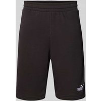 PUMA PERFORMANCE Regular Fit Sweatshorts mit Label-Stitching Modell 'ESS No. 1' in Black, Größe XXL von PUMA PERFORMANCE