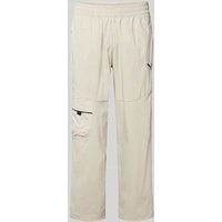 PUMA PERFORMANCE Relaxed Fit Cargohose mit Logo-Print Modell 'PUMATECH' in Beige, Größe XXL von PUMA PERFORMANCE