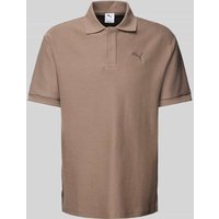 PUMA PERFORMANCE Relaxed Fit Poloshirt mit Label-Stitching in Taupe, Größe XXL von PUMA PERFORMANCE