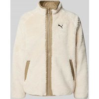 PUMA PERFORMANCE Sherpa Jacket mit Logo-Stitching in Offwhite, Größe L von PUMA PERFORMANCE