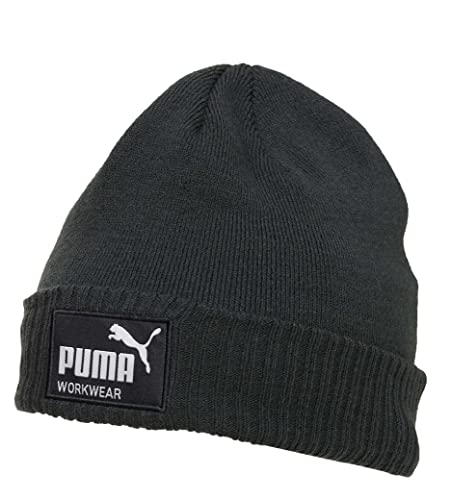 PUMA Work WEAR Herren Damen Beanie, Strickmütze, Wintermütze mit intergrierter Wärmepolsterung für die Ohren - Carbon von PUMA