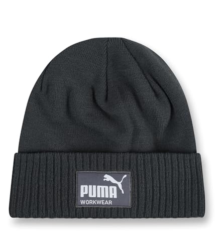 PUMA Work WEAR Herren Damen Beanie, Strickmütze, Wintermütze mit intergrierter Wärmepolsterung für die Ohren - Stahlgrau von PUMA